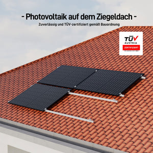 Ergofino DY1760 Balkonkraftwerk 1760W mit 4x440W Bifazialer Glas Solarmodule, Deye Wechselrichter 2000W, Kabel