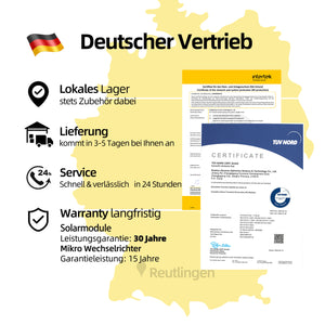 Ergofino Komplettset Balkonkraftwerk mit Solarspeicher, enthält 2x440W bifaziale Glas-Glas-Solarmodule, Wechselrichter 800W, Anker SOLlX Solarbank E1600 und Kabel