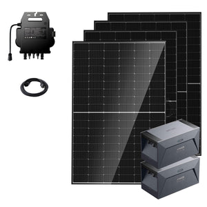 Ergofino Balkonkraftwerk 1760W mit Speicher 3200Wh, inkl. 2x Anker Solarbank E1600, 4x 440W Solarmodule, Wechselrichter 800W, Kabel