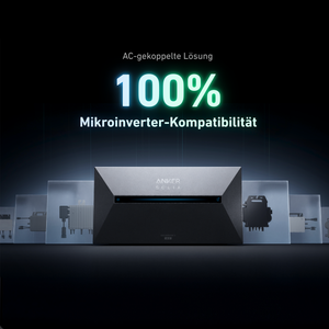 Ergofino Komplettset Balkonkraftwerk mit 2x440W Bifazialer Glas-Glas Solarmodule, Anker Solix Solarbank 2 E1600 AC, Kostenloser Smartmeter