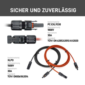 Solarkabel Verlängerung mit MC4 Stecker